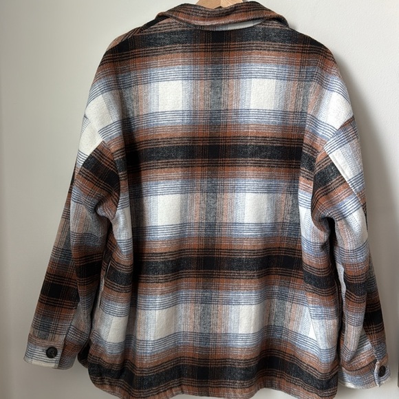 ELAN Oversized Flannel Plaid Shirt Jacket Size L - Picture 8 of 13